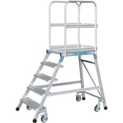 Zarges Mobile safety step 5 tread aluminum treads