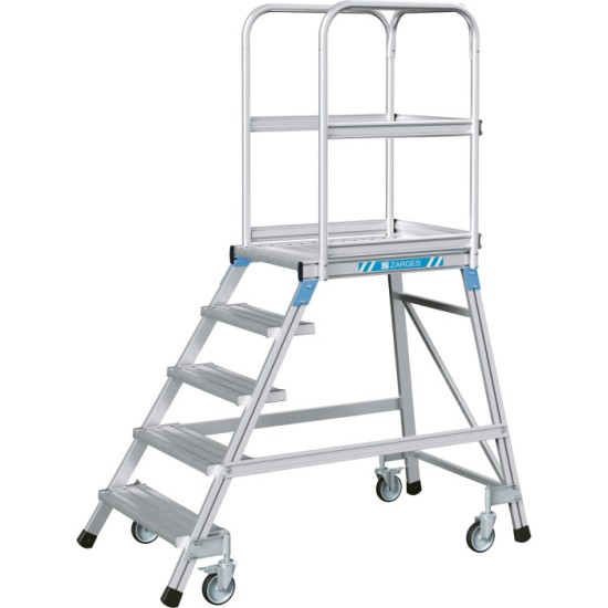 Zarges Mobile safety step 5 tread aluminum treads