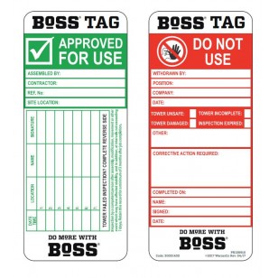 Boss Tag Kit Large.10 holders,20 Boss Tag inserts, 2 pens, Specifically designed for Boss Tower systems